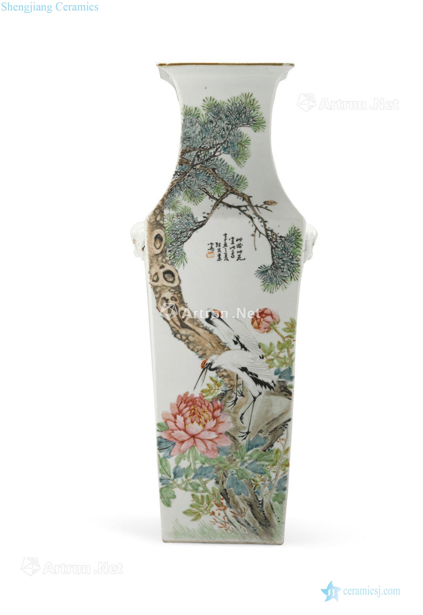 The newest the Qing dynasty, dated by inscriptions to 1901 A QIANJIANGCAI ENAMELED VASE
