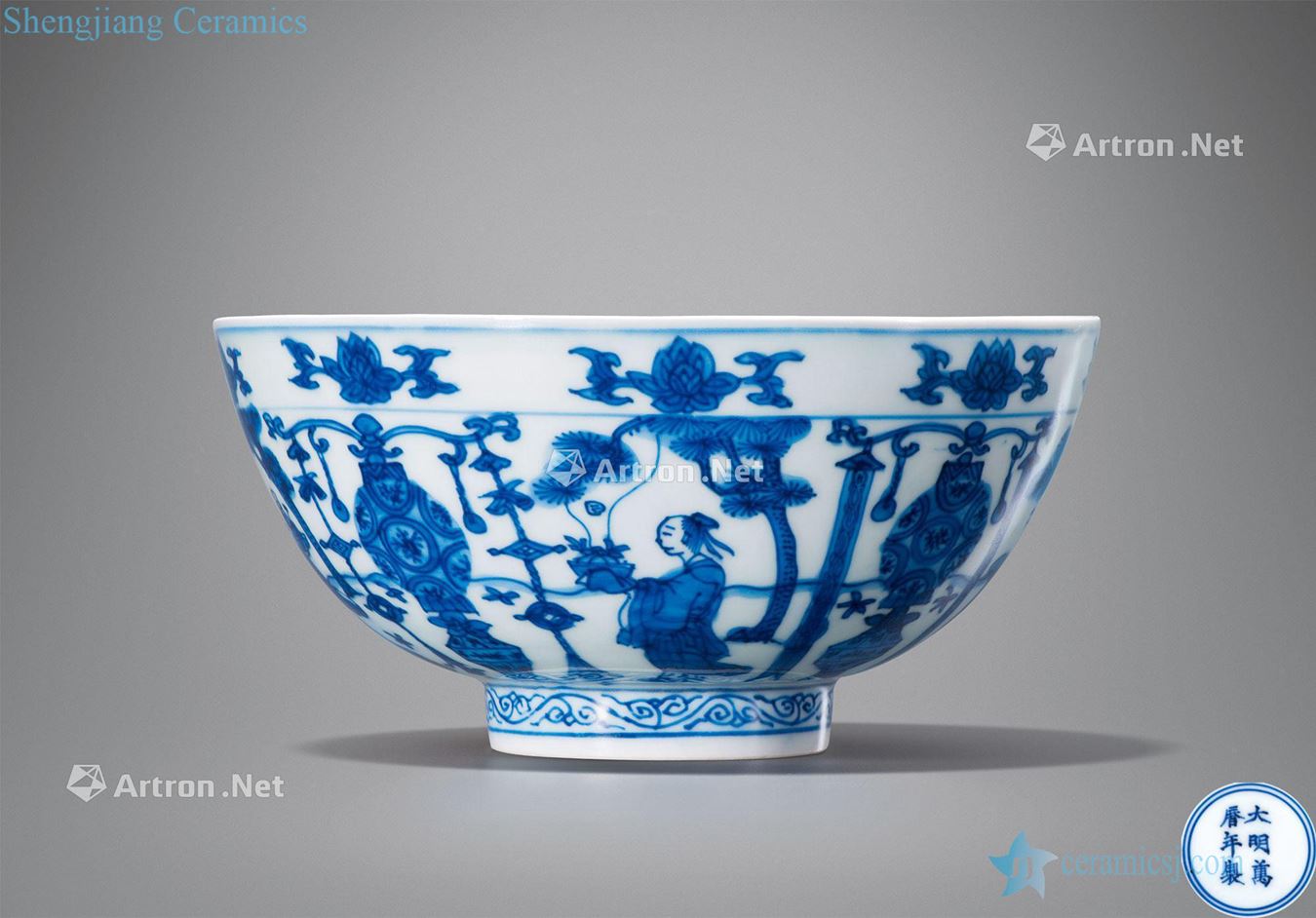 Ming wanli Blue and white good harvest grain dishes