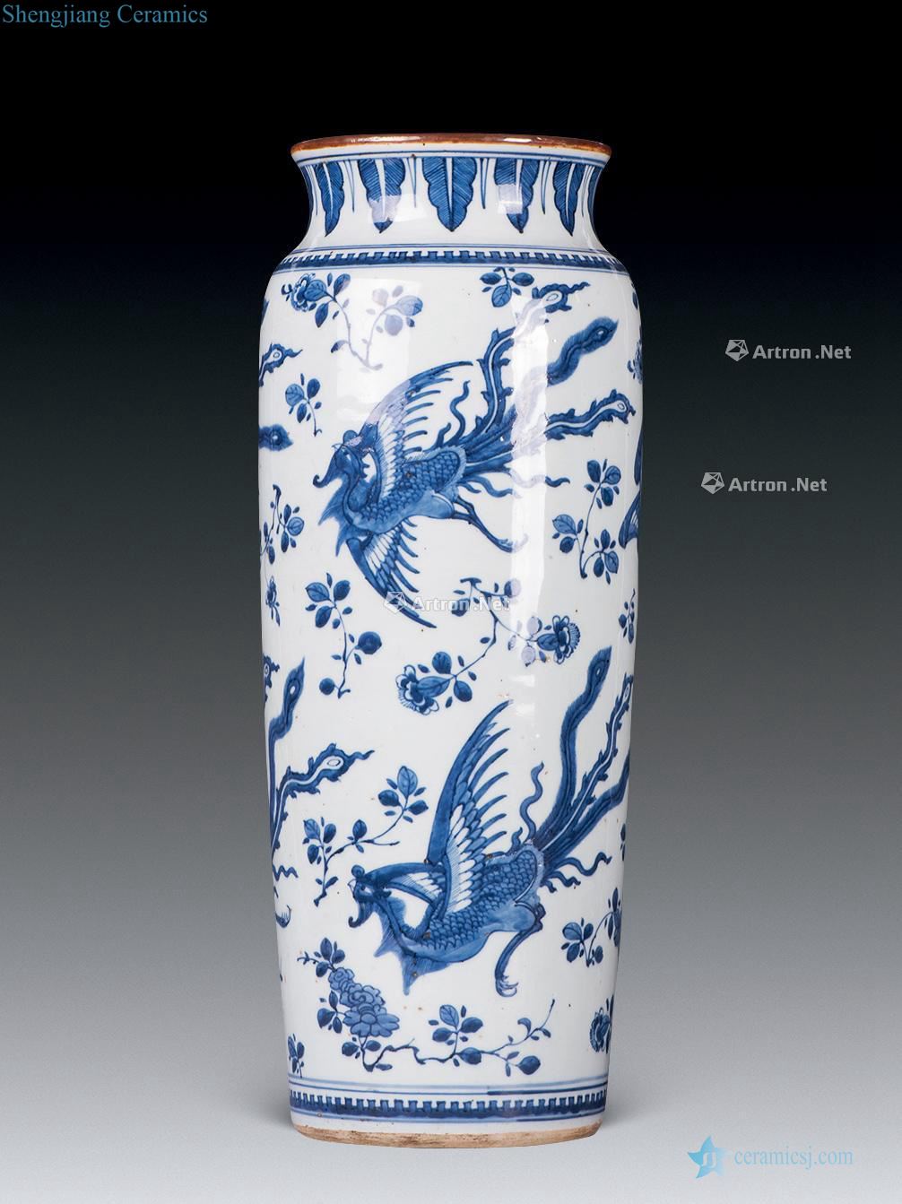 qing Blue and white grain bottle