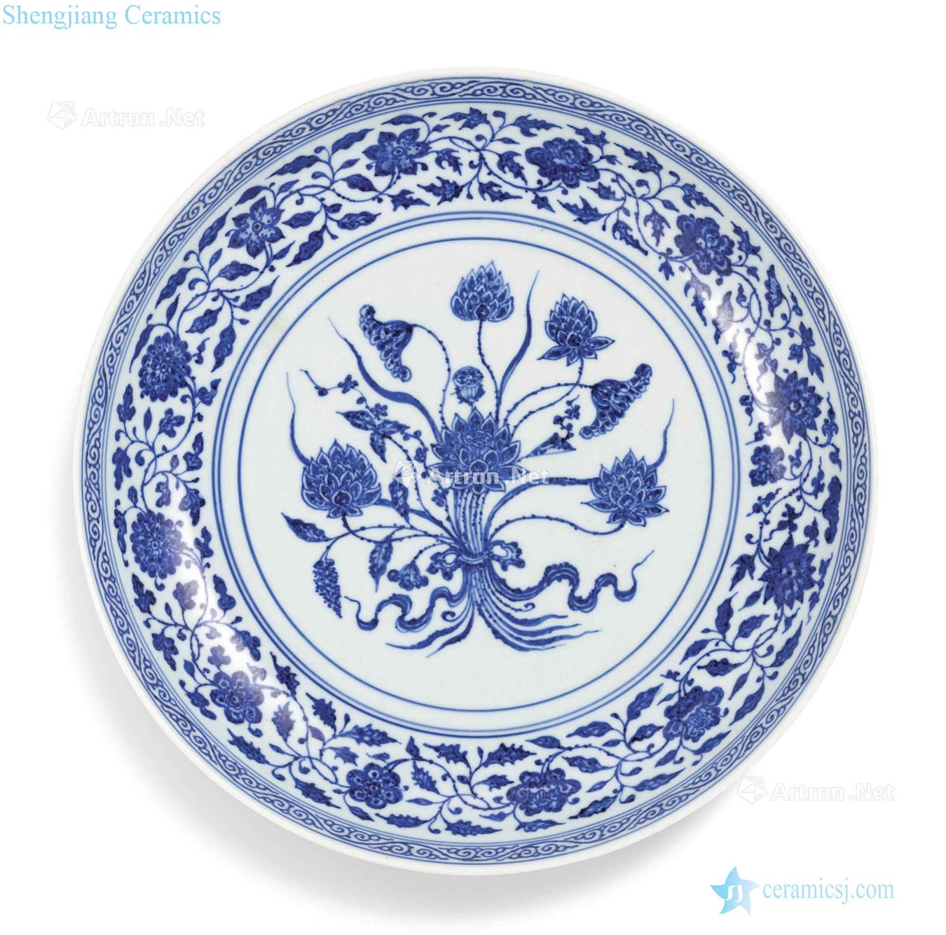 Qing yongzheng Blue on a plate