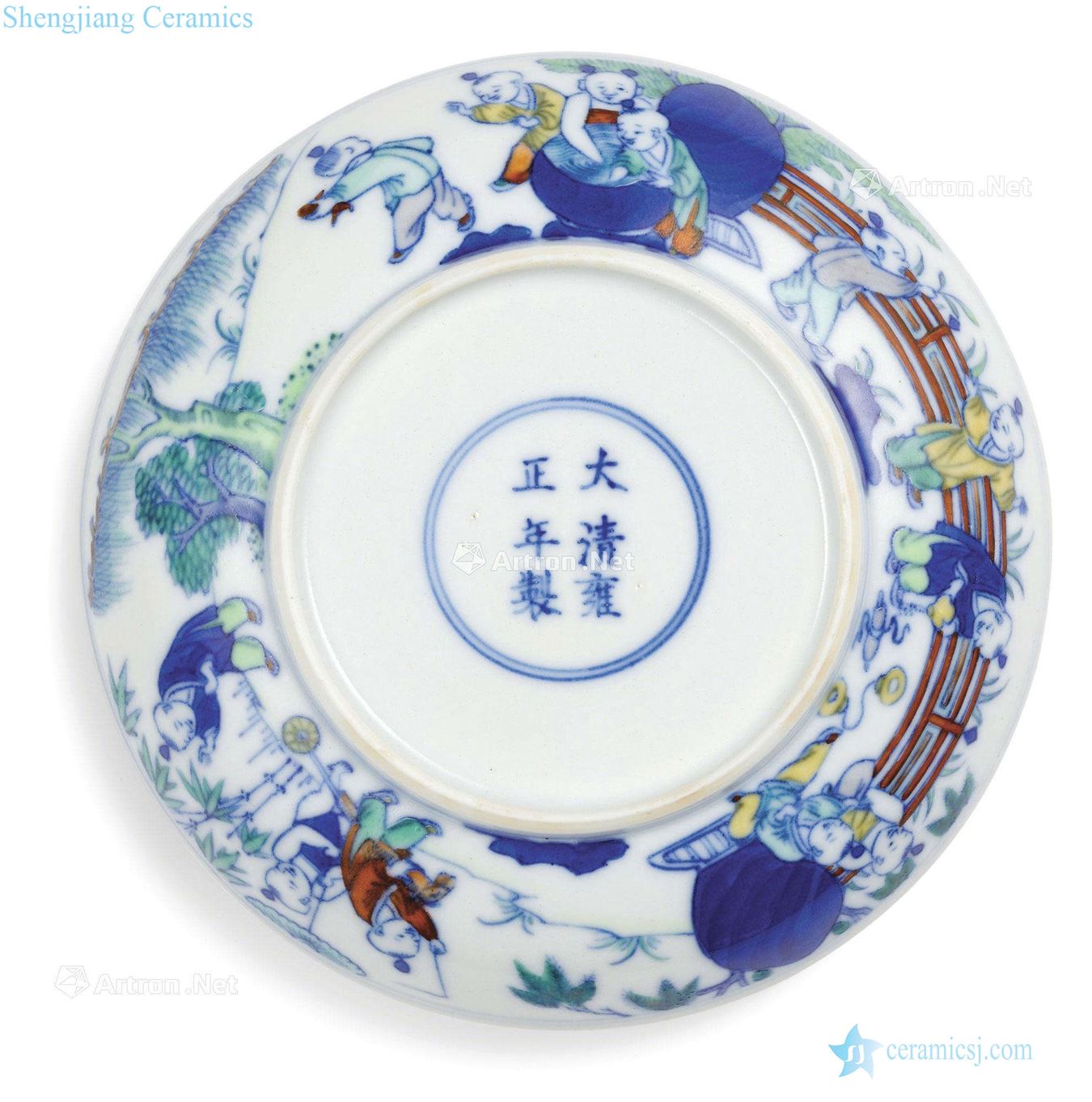 Qing yongzheng 鬪 plate color baby play