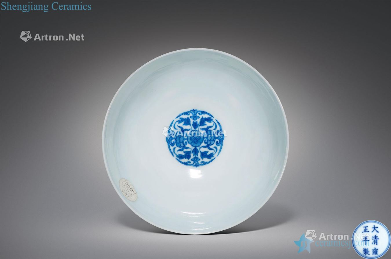 Qing yongzheng Blue and white four seasons flower grain foot bowl
