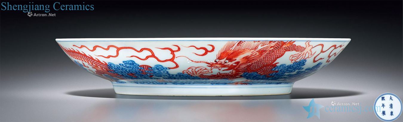 The qing emperor kangxi bucket color and colorful sea red dragon unify Jiang Shanwen plate