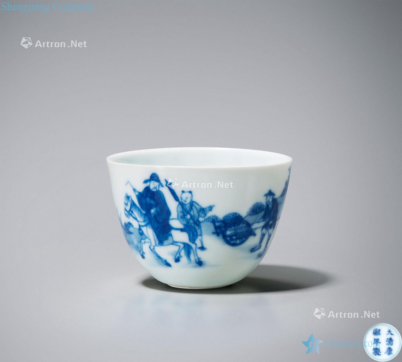 The qing emperor kangxi The blue drinks in the eight immortals RuYang 2 wang Jin figure cup