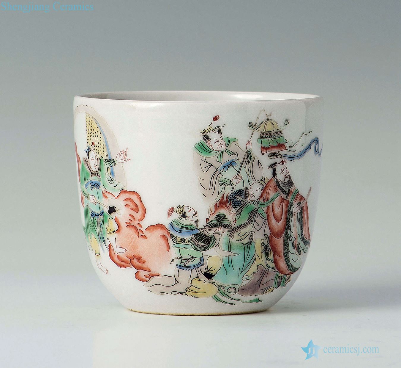 The qing emperor kangxi cup colorful characters