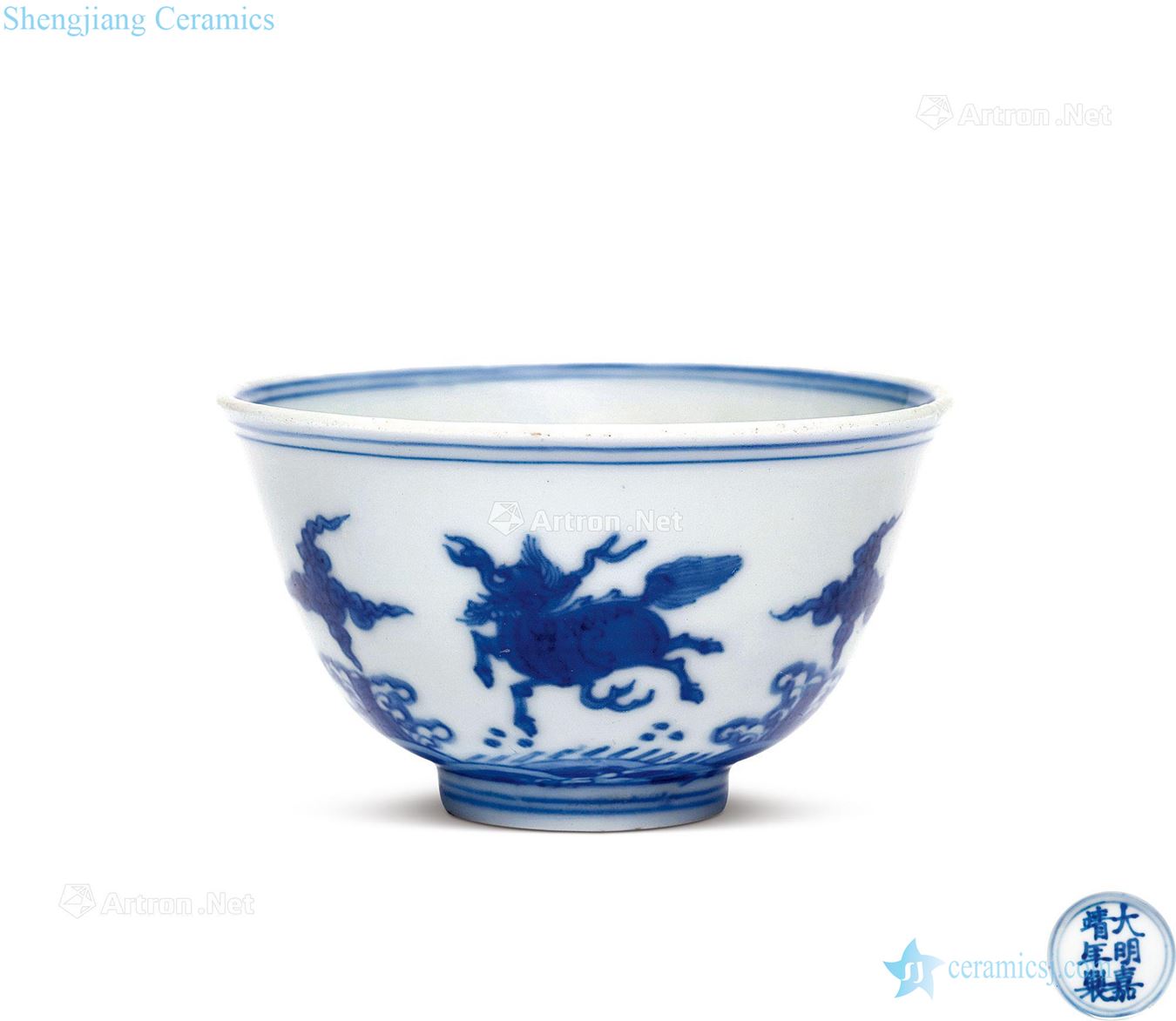 Ming jiajing Blue and white tianma cup