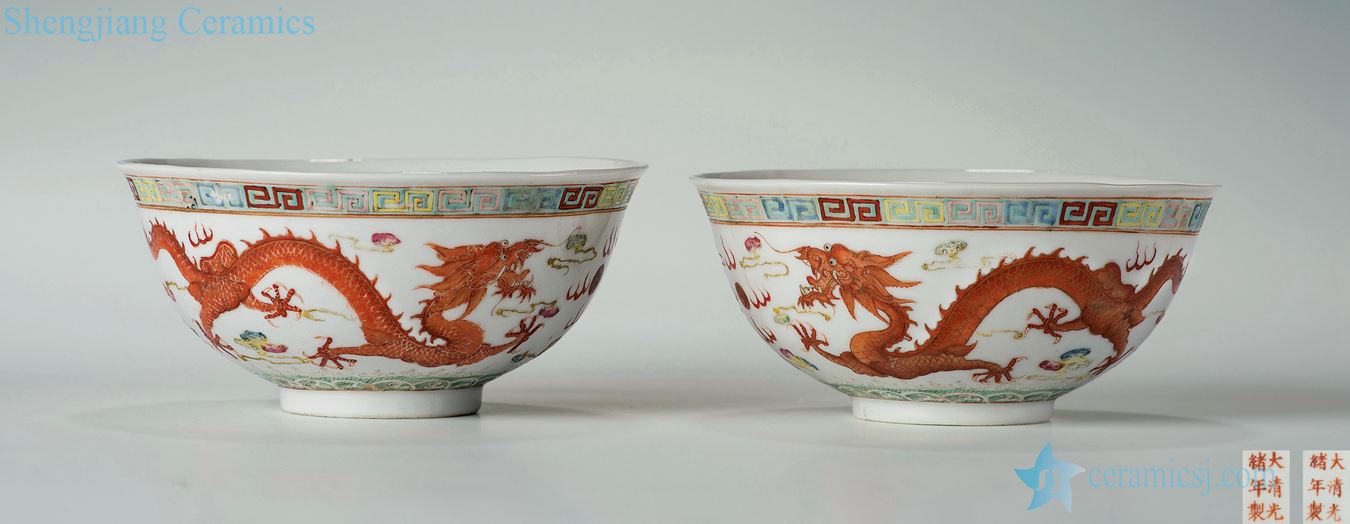 Qing guangxu Pastel YunLongWen bowl (a)