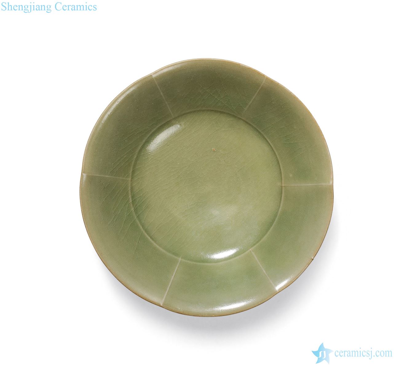 Northern song dynasty (960 ~ 1127) yao state kiln green glaze flower mouth or disk