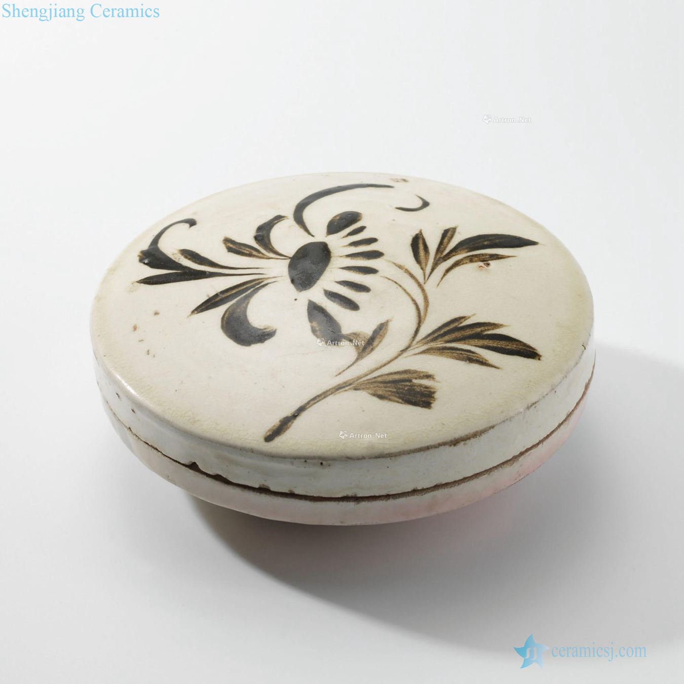 Northern song dynasty/gold magnetic state kiln water flowers dome in brown box