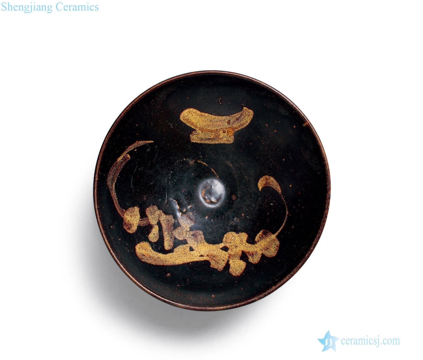 The southern song dynasty (1127 ~ 1279) jizhou kiln black glaze color in brown may tip on grain lamp