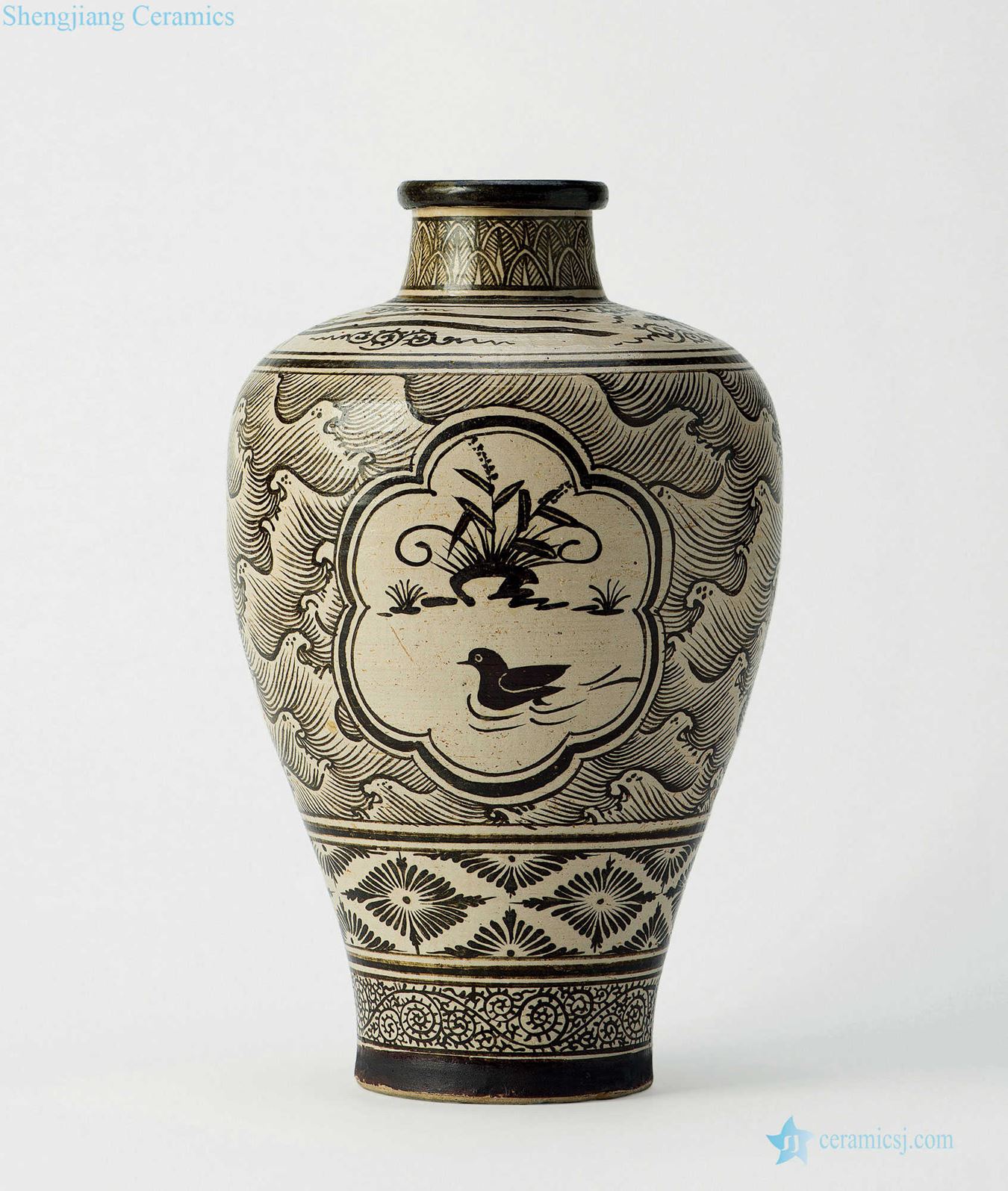 Song/yuan Jizhou kiln ochre color bottle