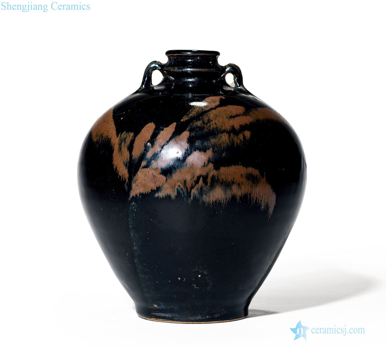 Gold magnetic state kiln rust vase