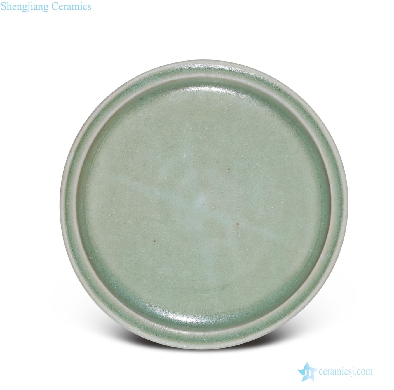 Ming Longquan celadon glaze fold along the plate