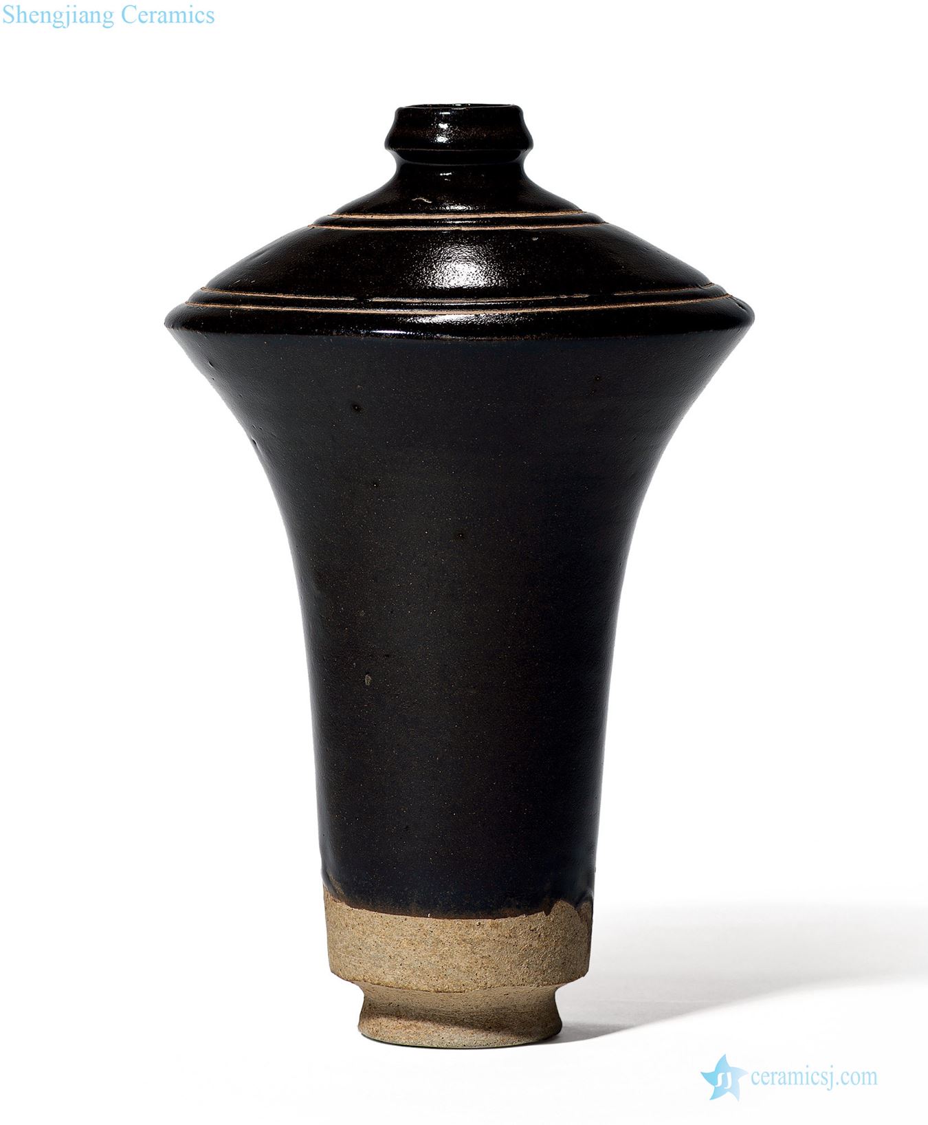 gold Magnetic state kiln black glazed flask