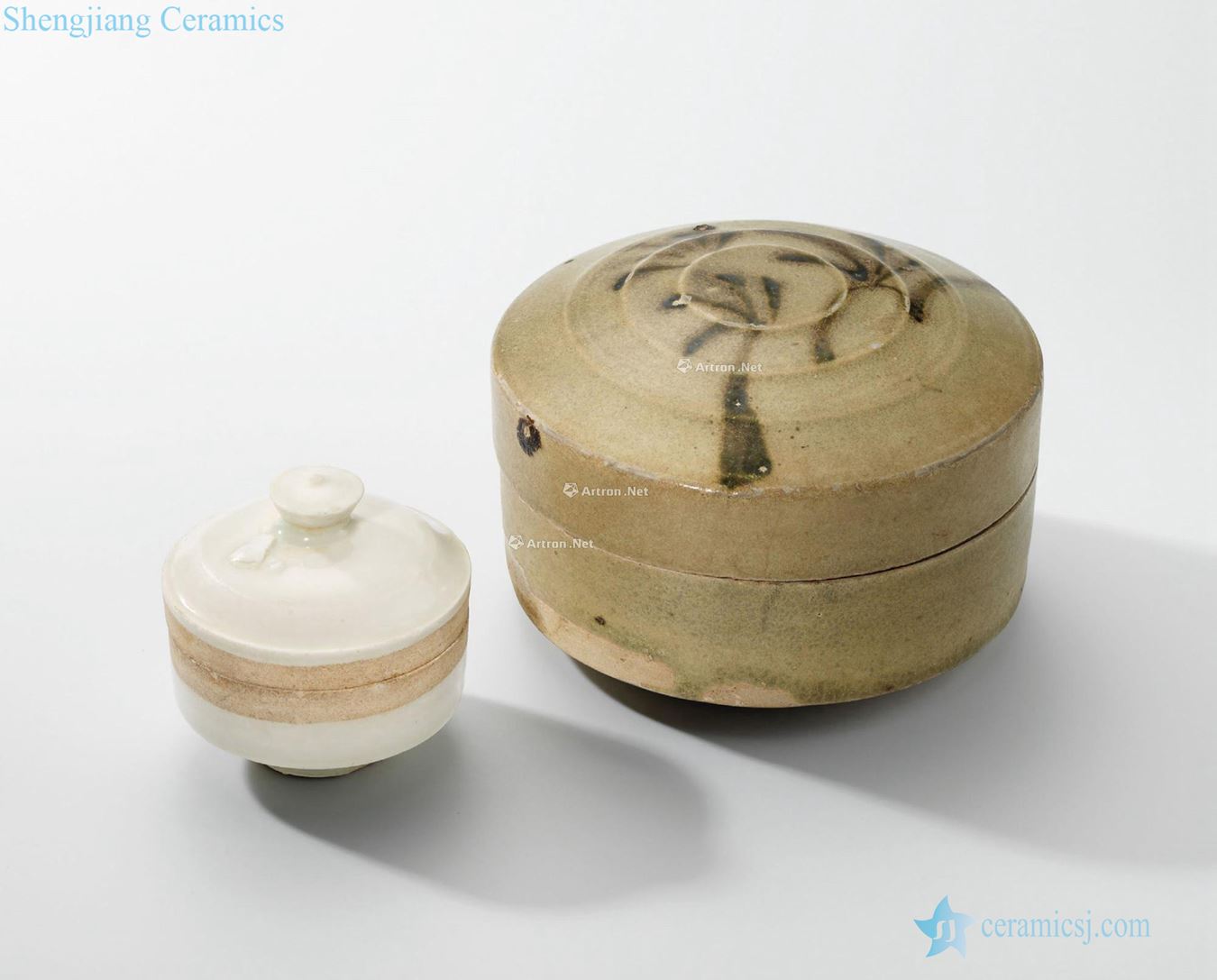 /tang five dynasties Changsha kiln flower grain dome box, kiln NiuXiaoGai like treasure box