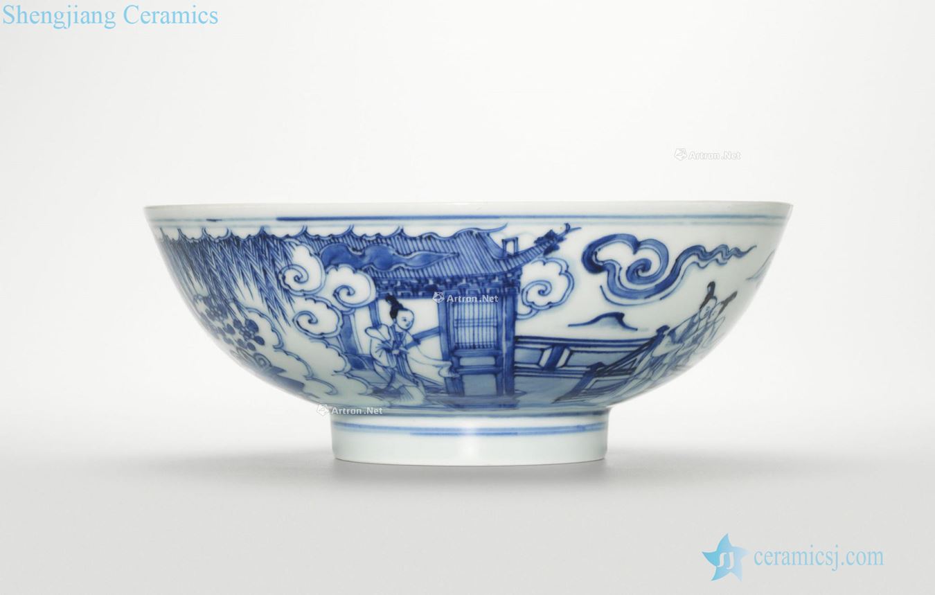Blue and white garden had throughout the qing yongzheng years poetic lines 盌