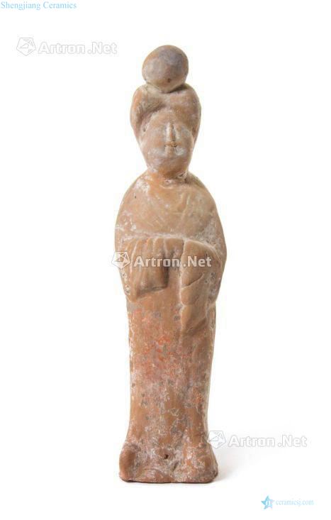 Tang female figurines coloured drawing or pattern