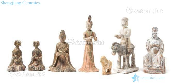 Painted pottery figurine (a group of seven)