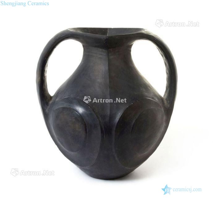 han Black pottery binaural pot
