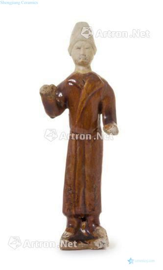 Tang brown glazed pottery figurine