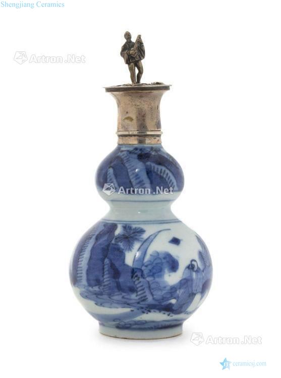 Can be clear Stories of blue and white gourd bottle