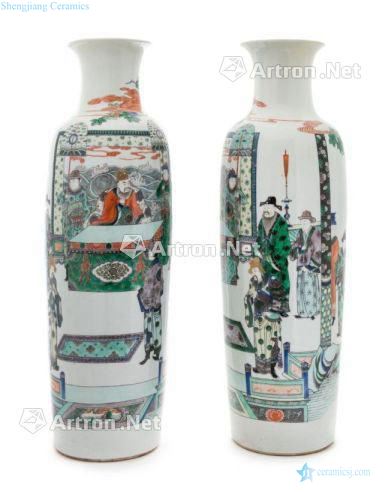 Stories of 19 th-century colorful figure show bottle (a)