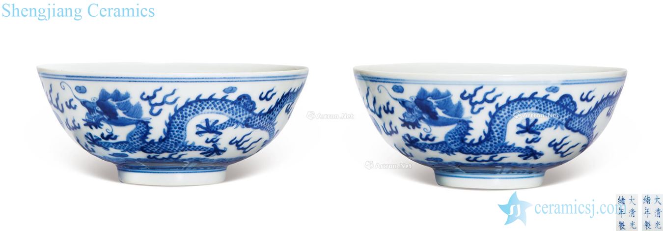 Qing guangxu Blue and white YunLongWen bowl (a)