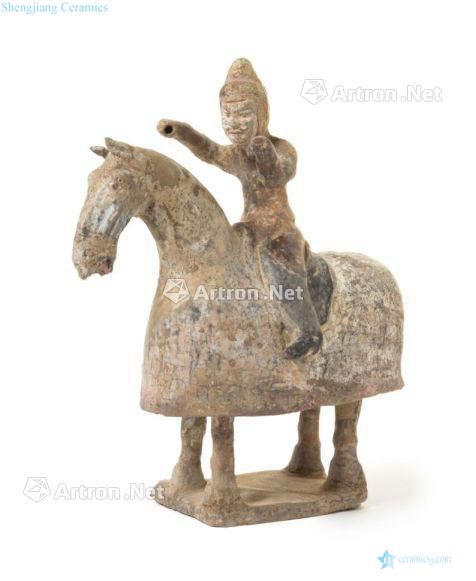 Probably for the northern wei dynasty Painted pottery figurines on horseback