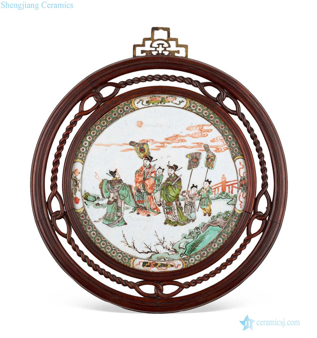 The qing emperor kangxi stories of colorful porcelain plate
