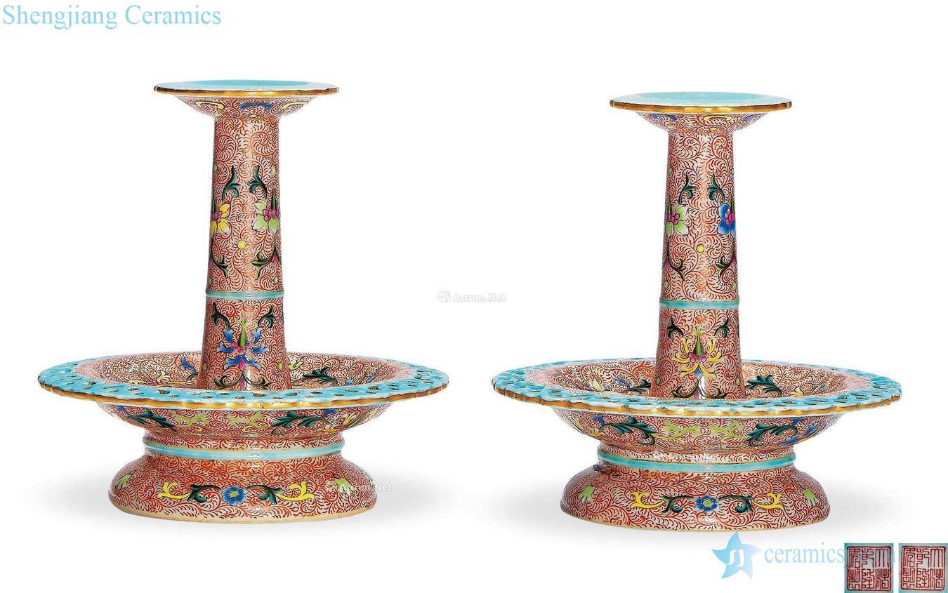 Qing qianlong the colorful flowers book lamp (a)