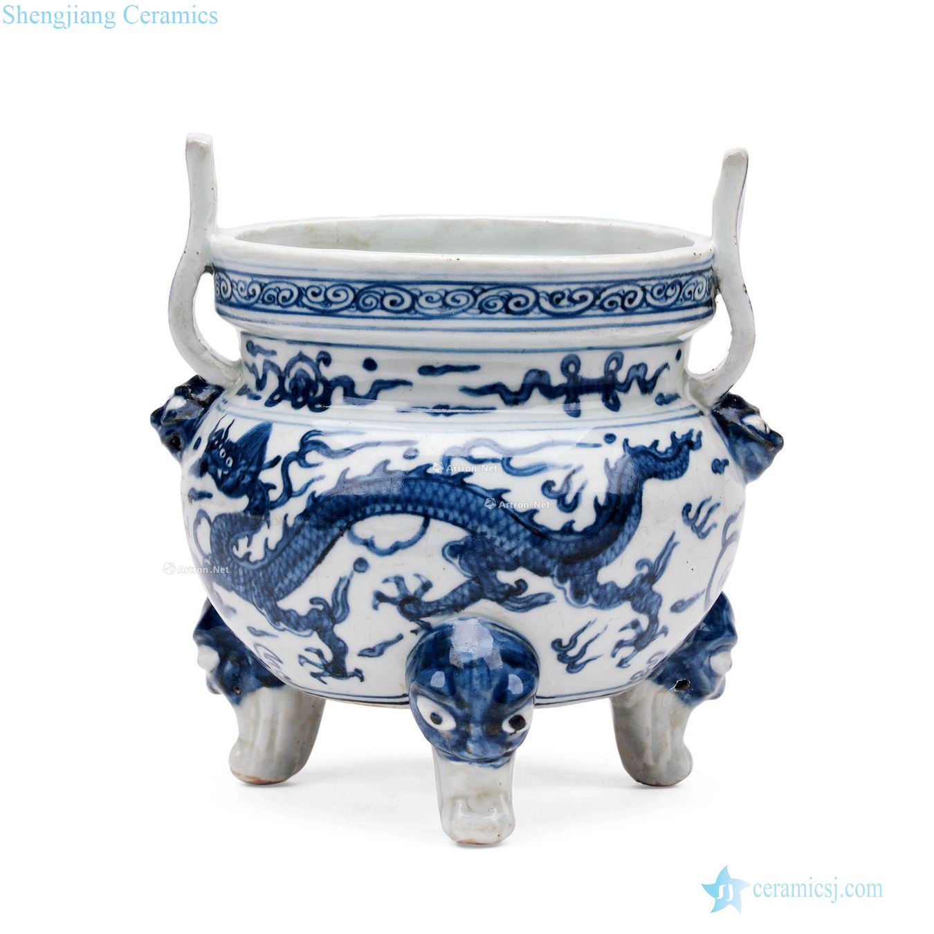 Ming dynasty Blue and white dragon WenXiangLu