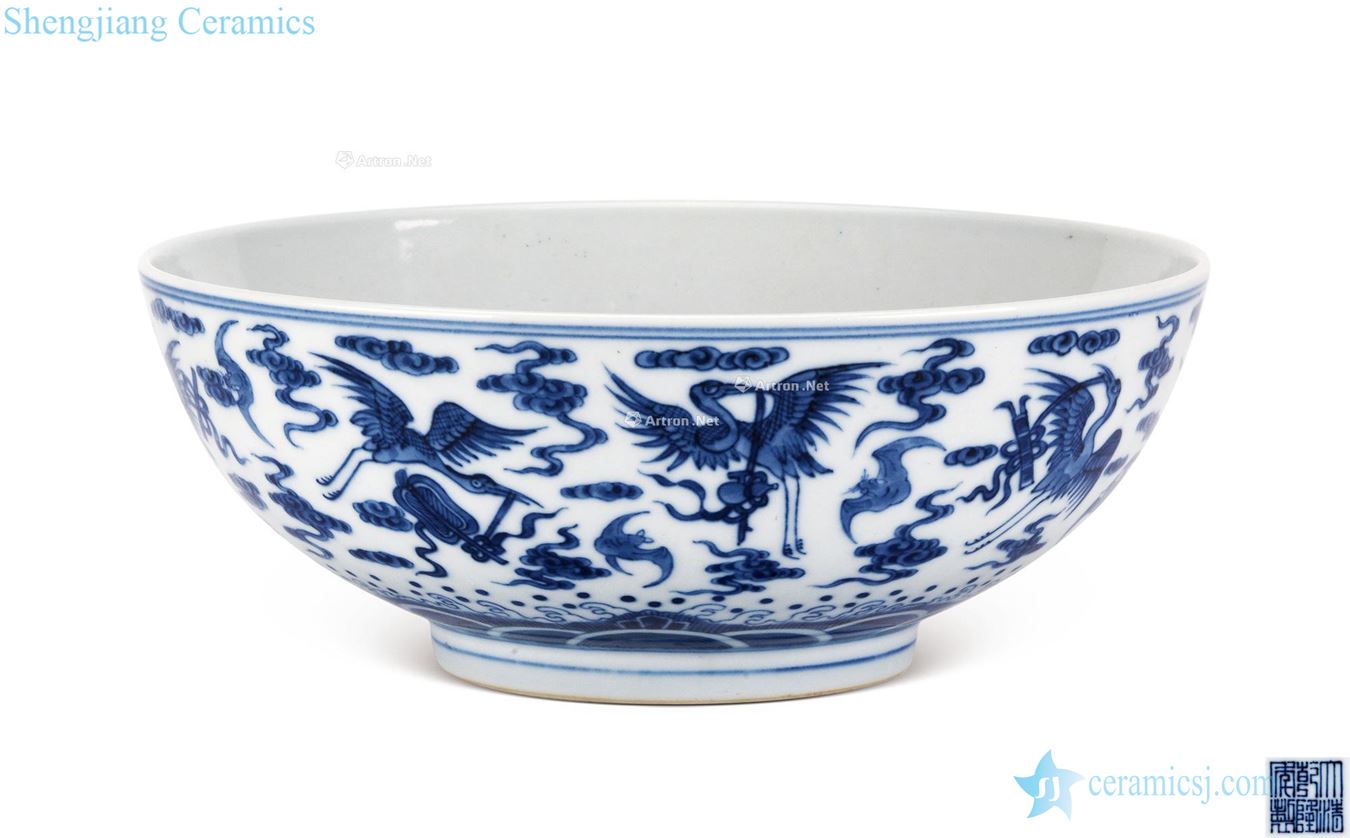 Qing qianlong Blue sea live bowl