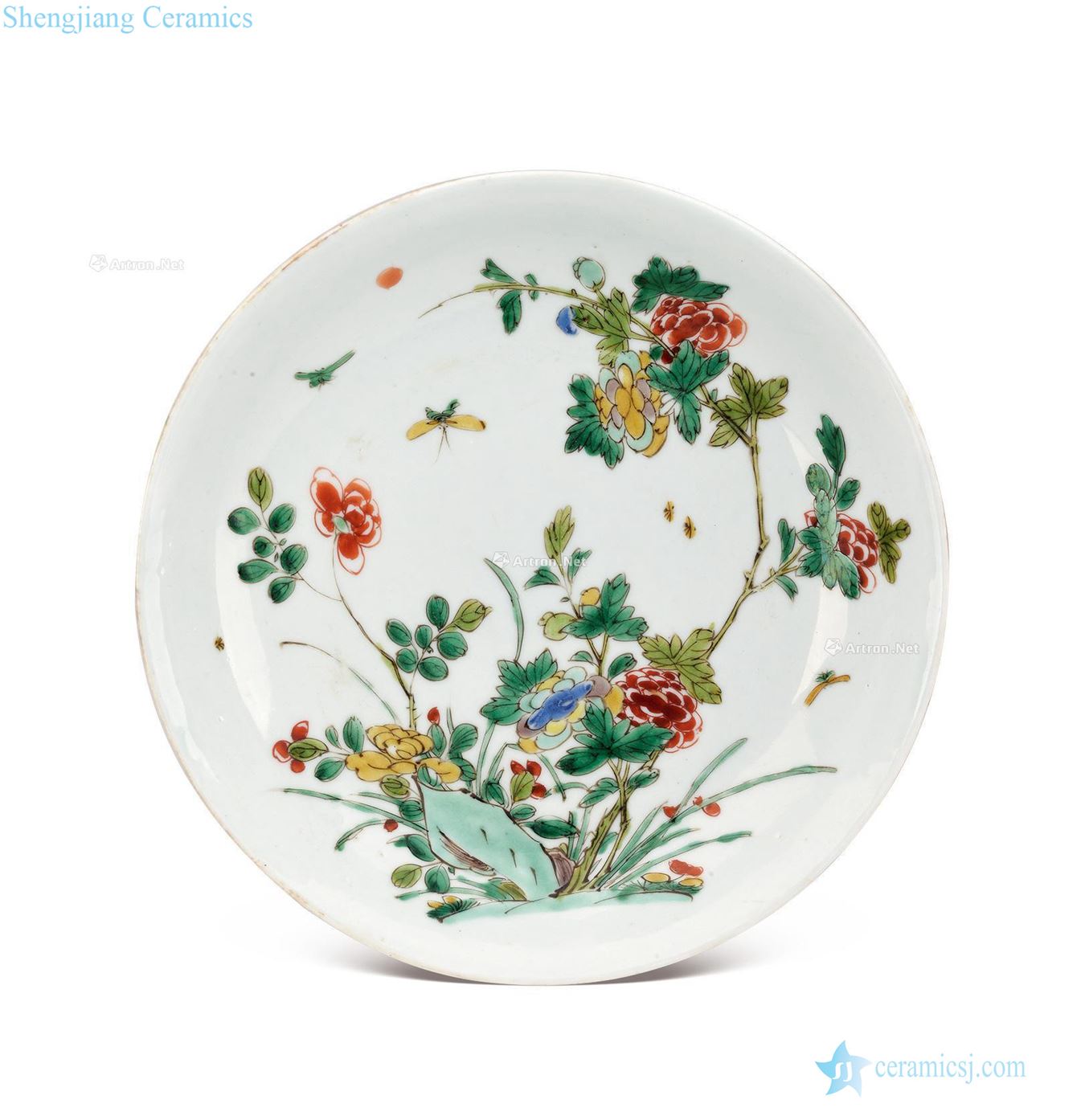 The qing emperor kangxi Colorful flowers butterfly tray