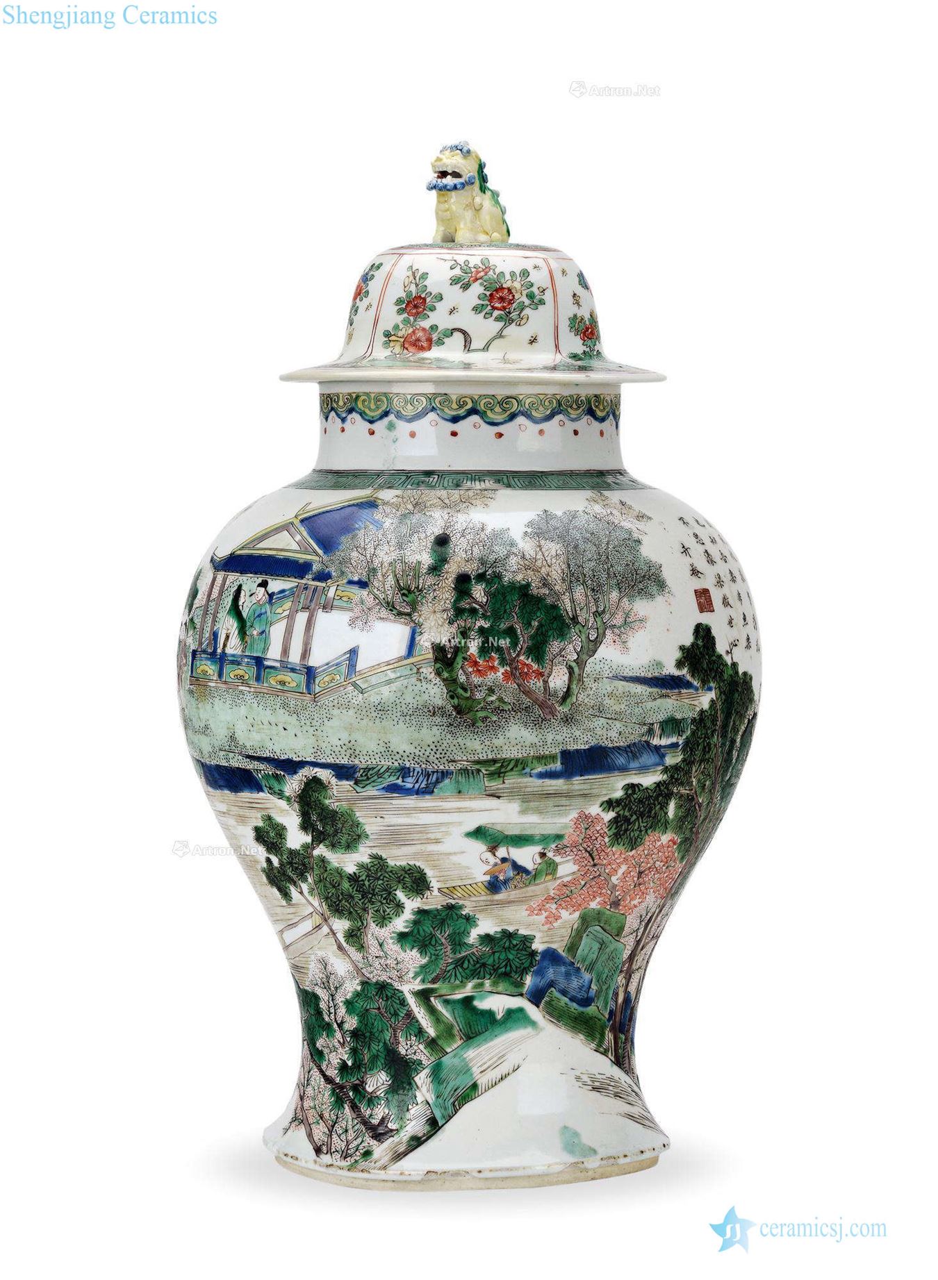 The qing emperor kangxi Colorful jingshan poetry general tank water