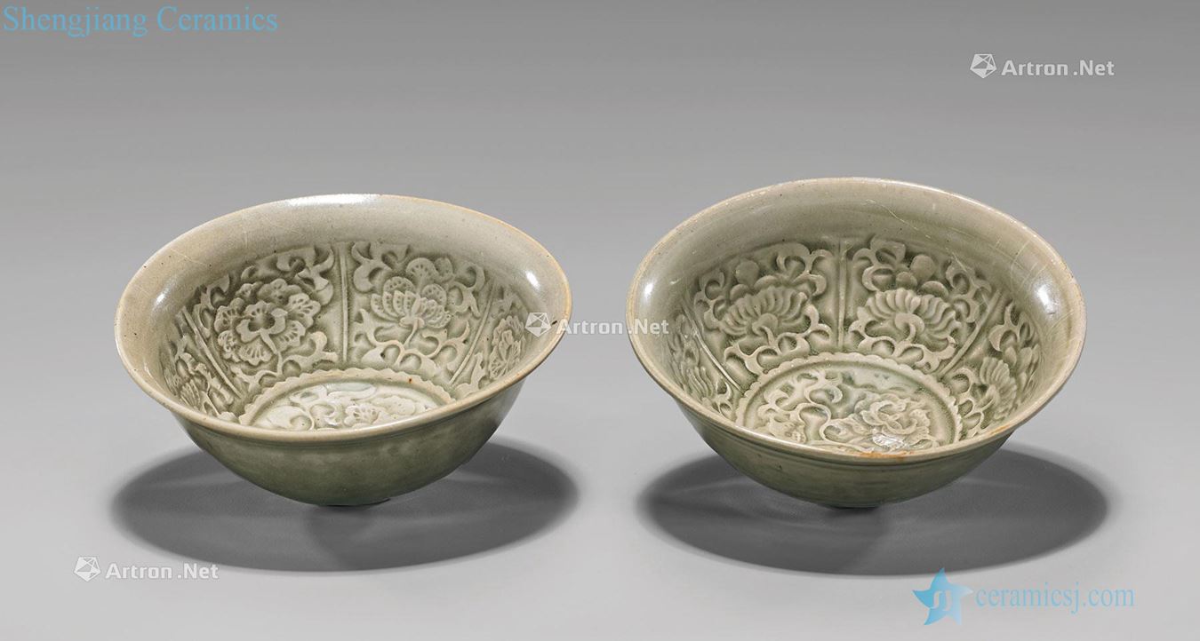 The song dynasty Yao state put lotus flower green-splashed bowls (a)