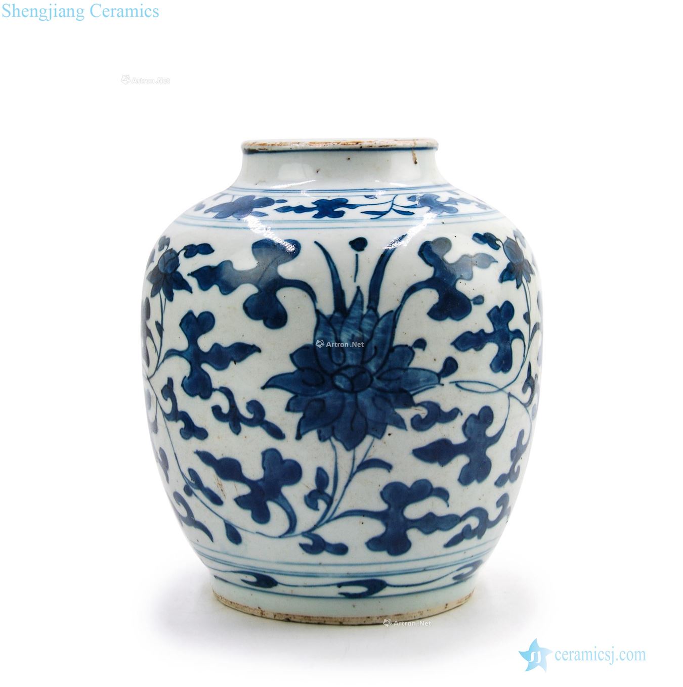 In the Ming dynasty Blue treasure phase pattern cans