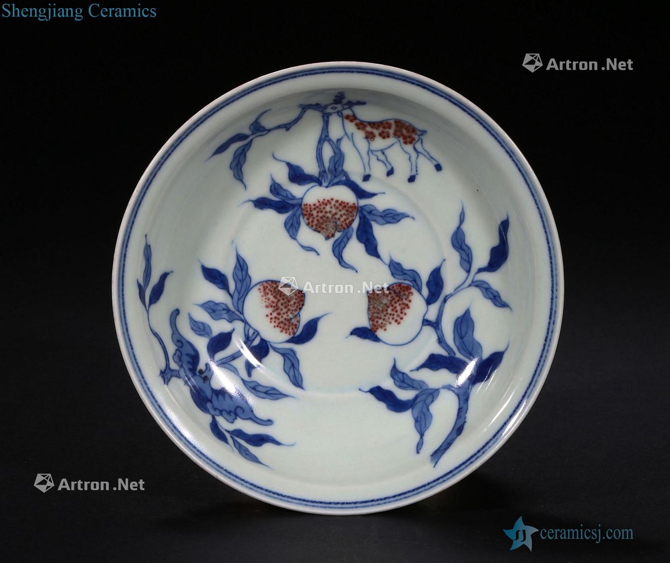 Qing dynasty blue-and-white youligong peach plate