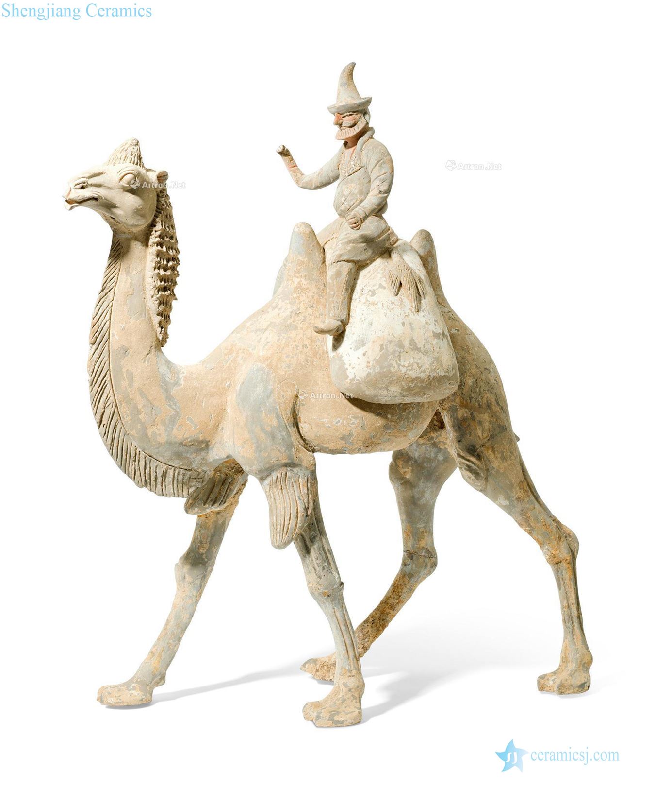 Tang about 7 century conference semifinals terracotta figures camel coloured drawing or pattern