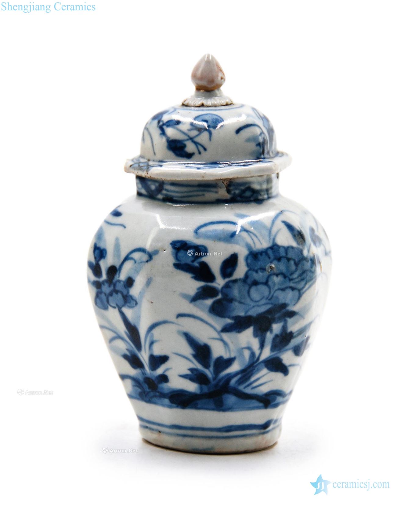 qing Blue and white flowers cover tank