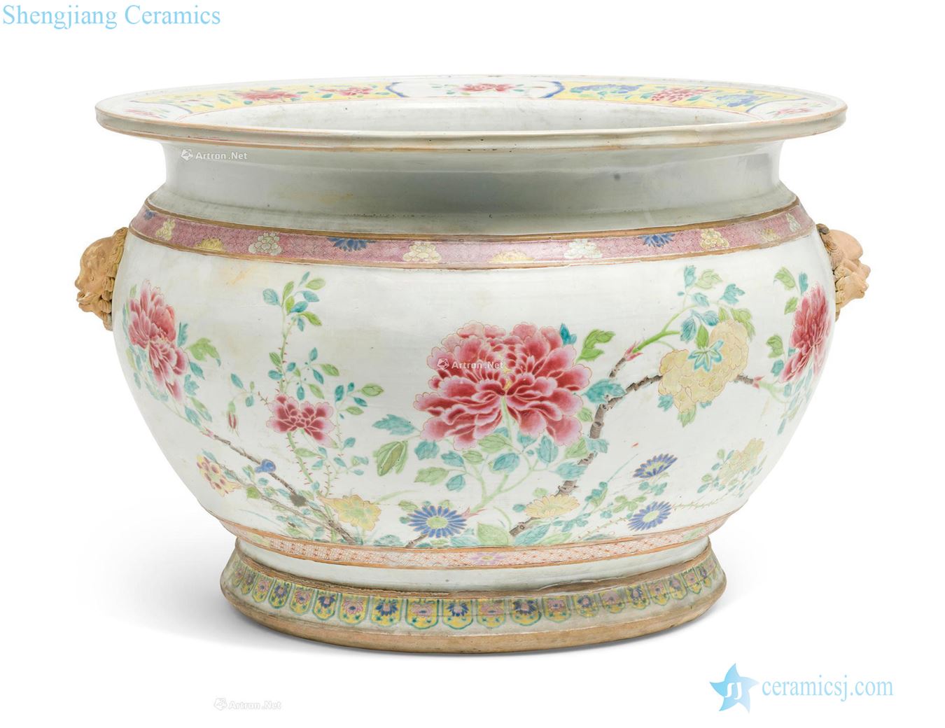 Qing qianlong pastel pattern big flower pot