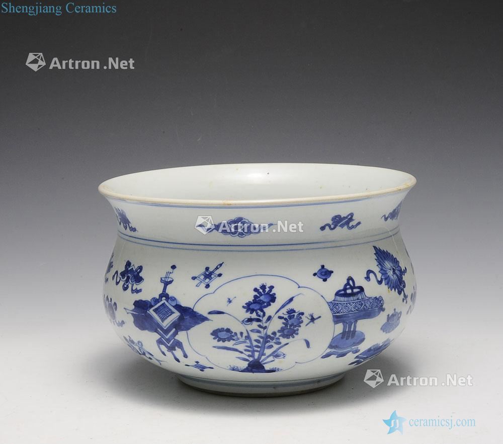 Chinese Blue & White Censer, Kangxi Period