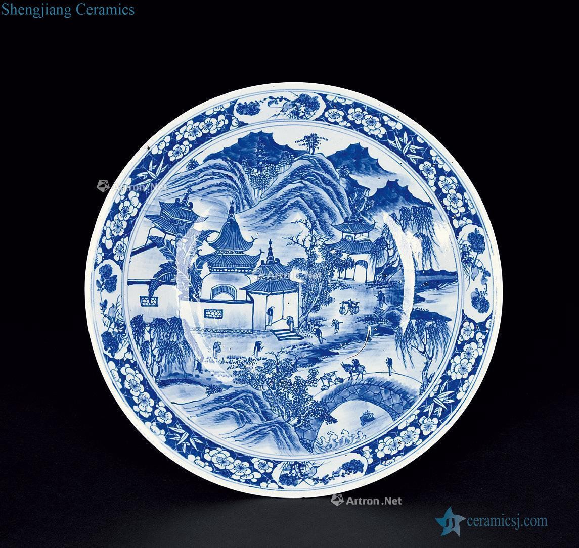 Qing xianfeng Blue and white landscape character