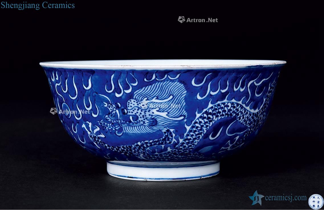 In late qing dynasty Blue and white YunLongWen bowl