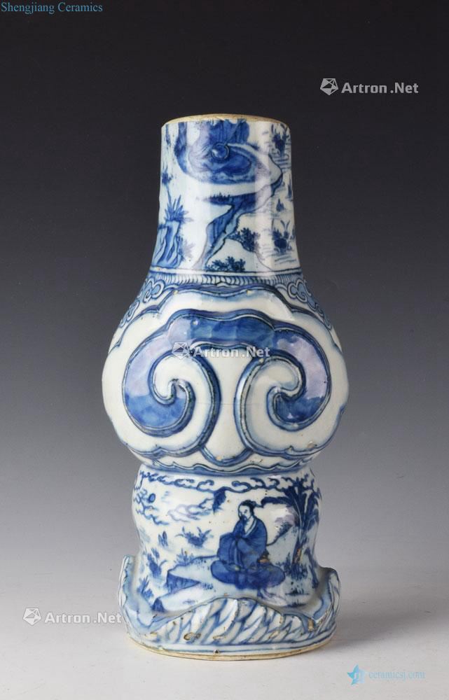 Chinese Blue & White Wall Vase, newest Ming Dynasty