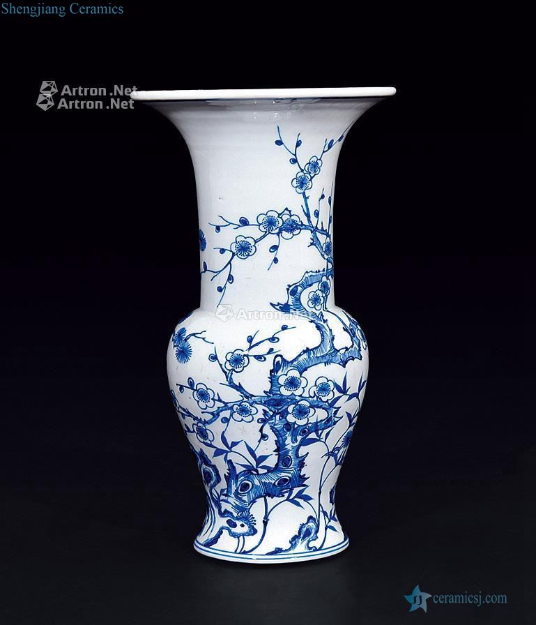 In late qing dynasty Poetic PND tail-on honour at the age of blue and white