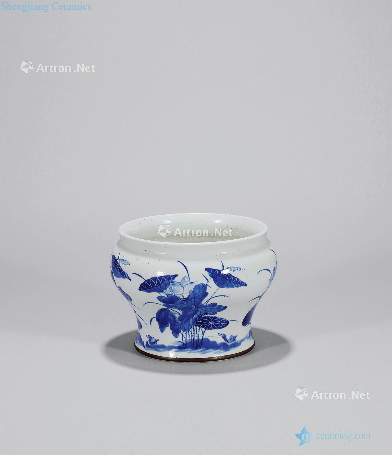 Qing dynasty blue and white all the way even the desk cylinder