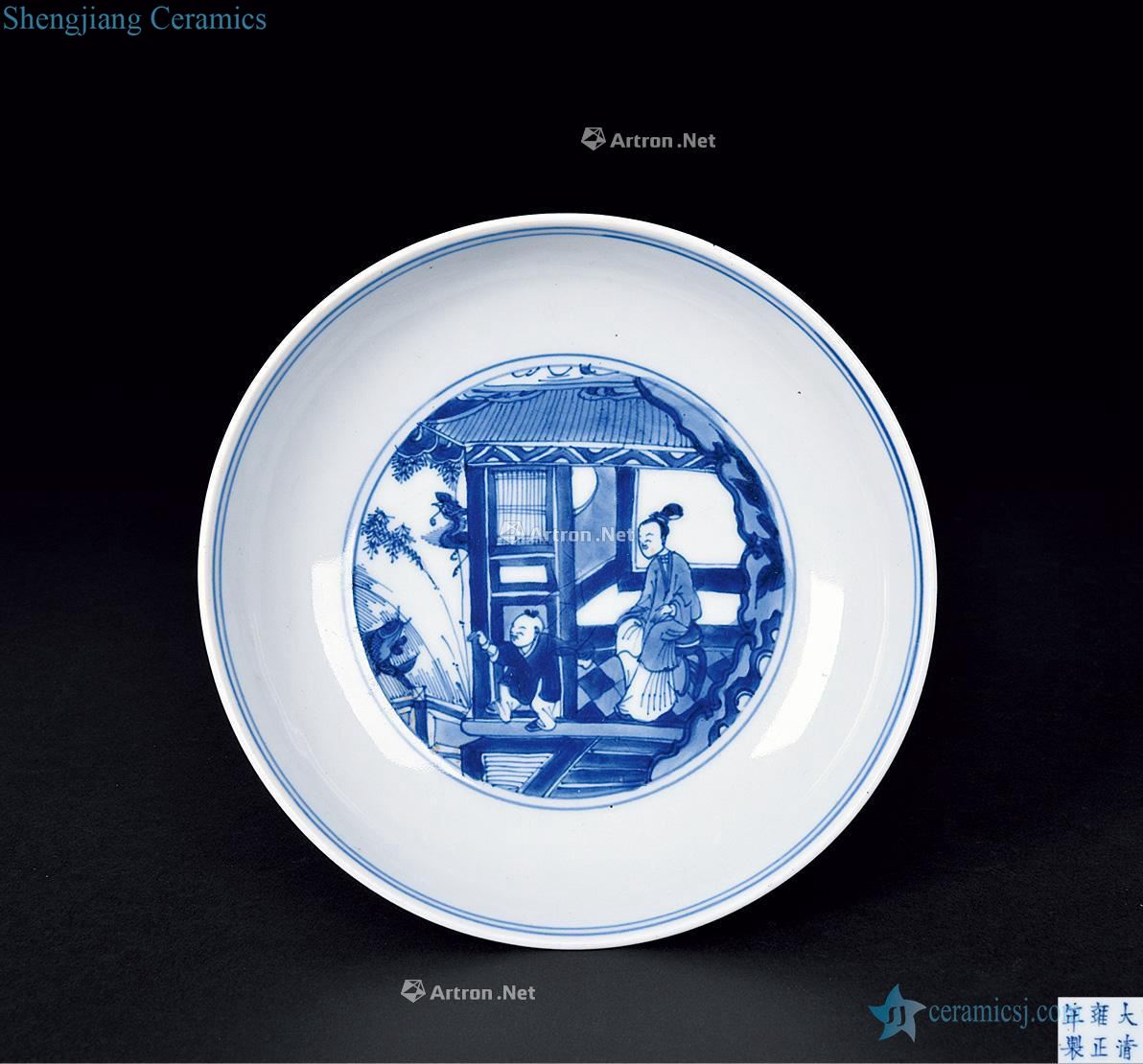 Qing yongzheng Blue and white three niang godson