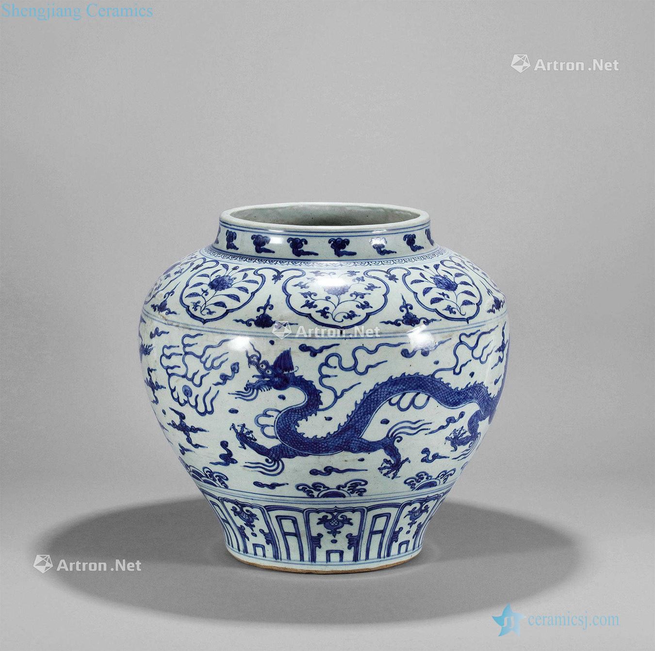 Ming wanli Blue and white dragon big cans