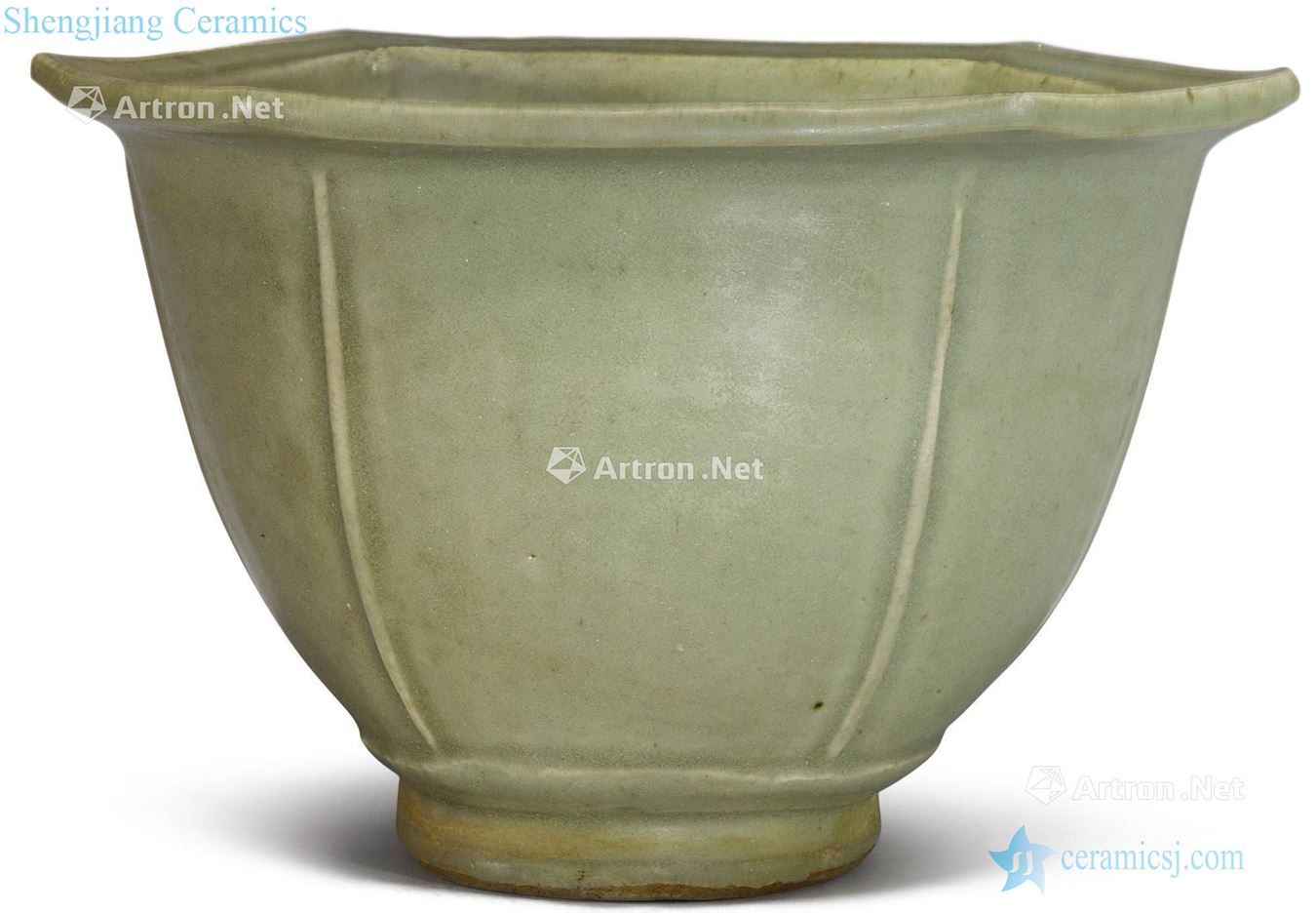 Ming Green glaze six-party flowerpot