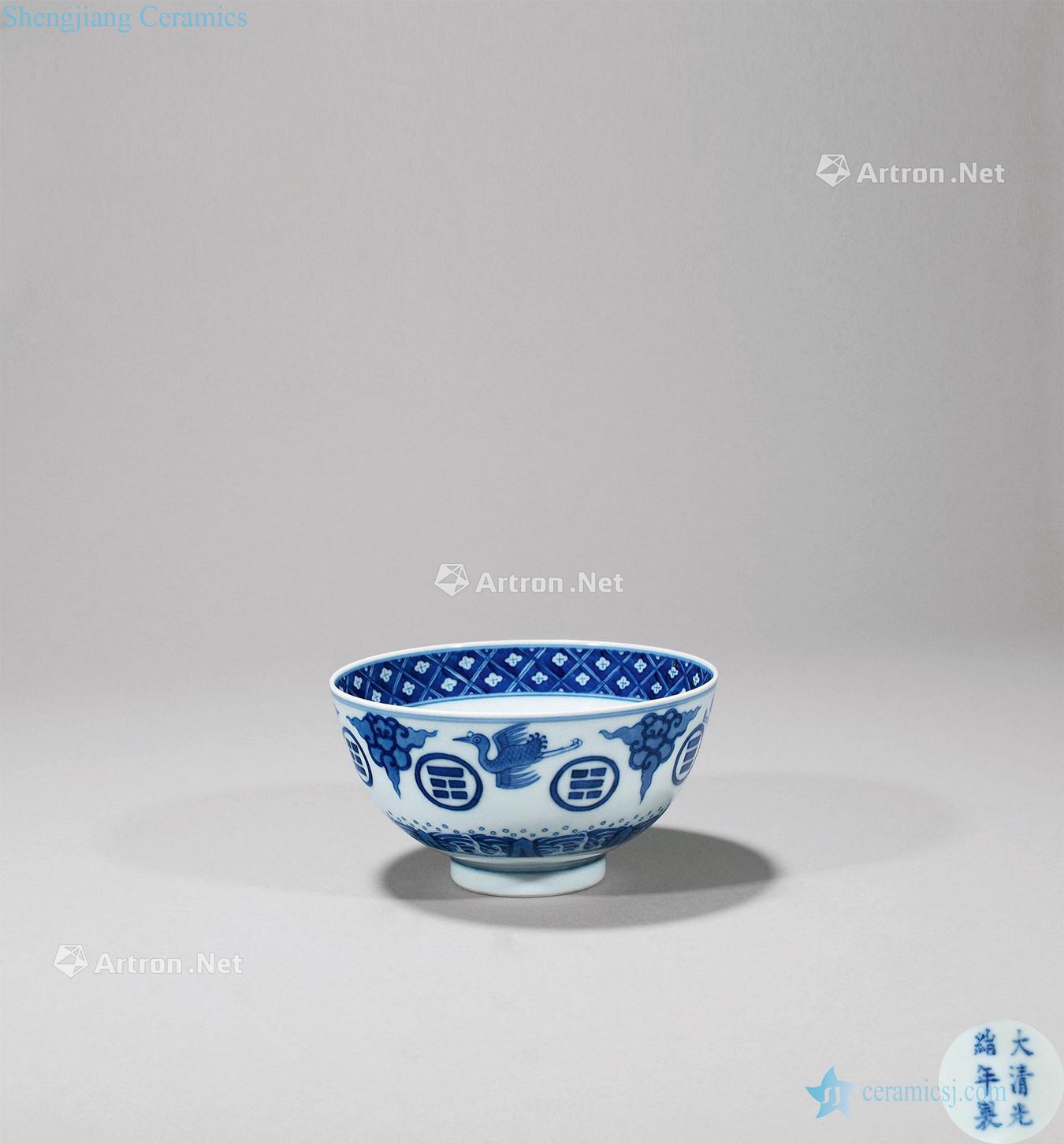 Qing guangxu Blue and white gossip James t. c. na was published green-splashed bowls